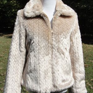 White Stag Reversible Faux Fur Zipper Front Jacket